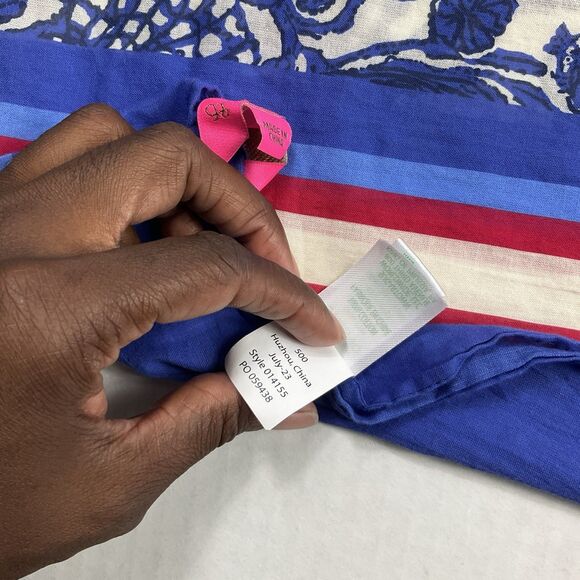 Lilly Pulitzer Womens Sarong Scarf Preppy Coastal Print OS Cover Up Wrap FLAW - Picture 7 of 10